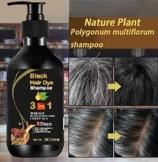 Unisex Instant Black Herbal Hair Dye Shampoo for Grey Hair Coverage 3 in 1(100ml)